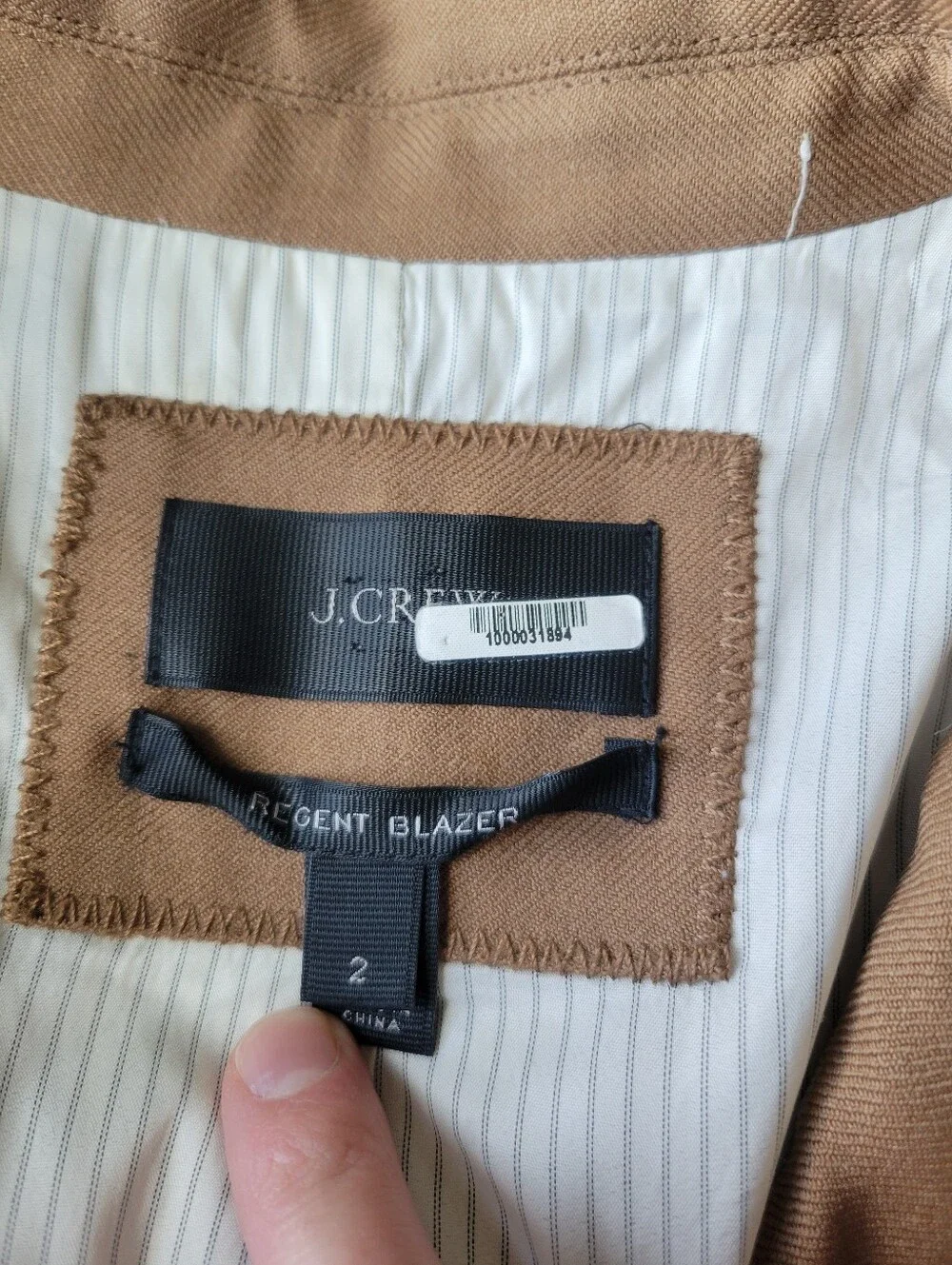 J.Crew Regent Blazer Camel Tan Wool Blend Classic Preppy Luxury Size 2